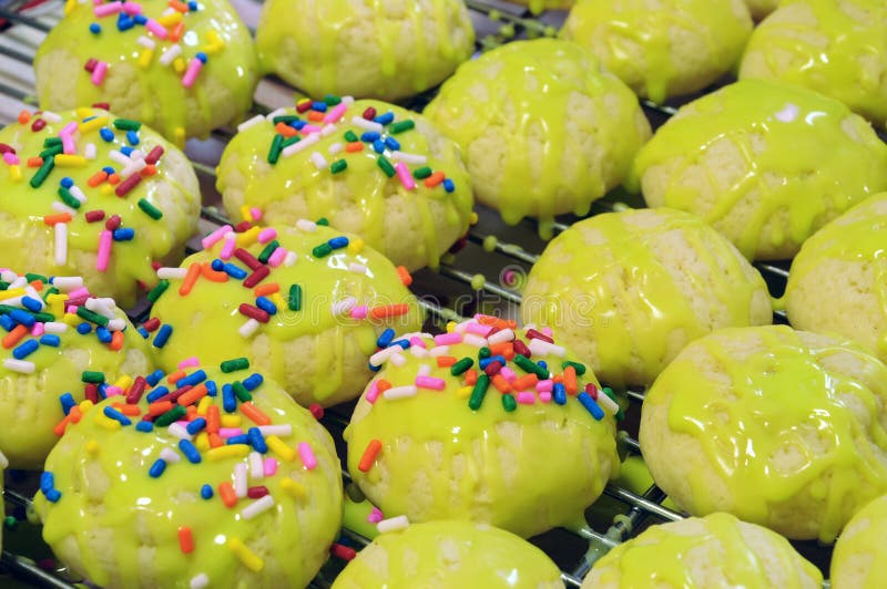 Italian Anisette Cookies stock photo. Image of pink, green - 36079762