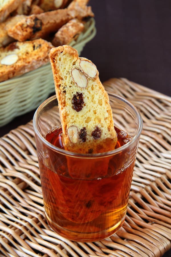 Italian Biscotti with Red Wine Stock Photo - Image of furnace, pastry ...