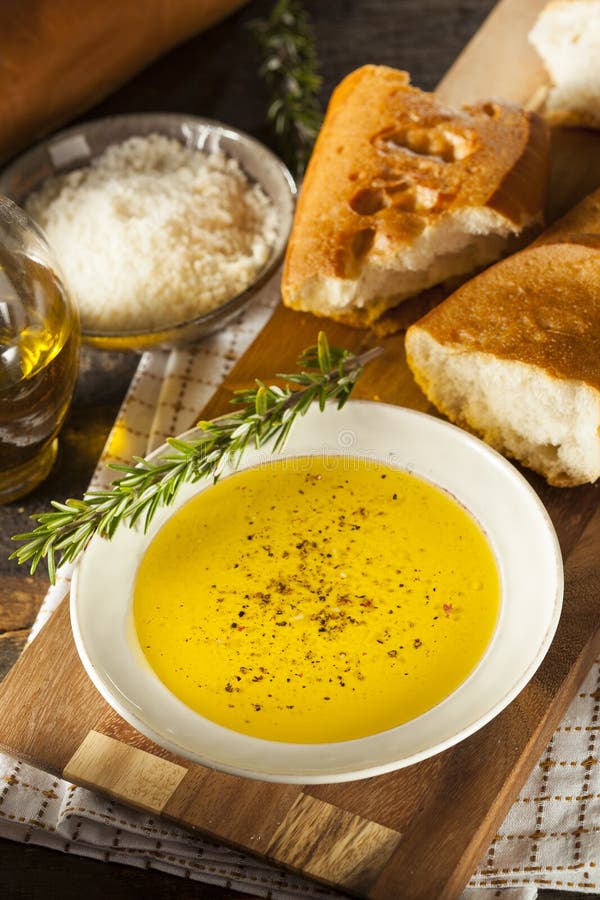 Italian Bread with Olive Oil for Dipping Stock Image Image of starter