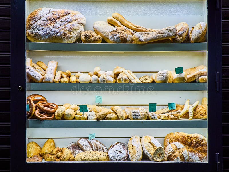 Italian Breads in a Store Front of a Bakery Editorial Photo Image of