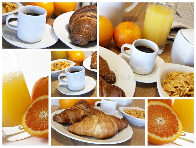 Italian breakfast - collage royalty free stock images