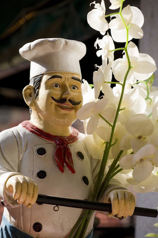 Italian chef statue royalty free stock photography