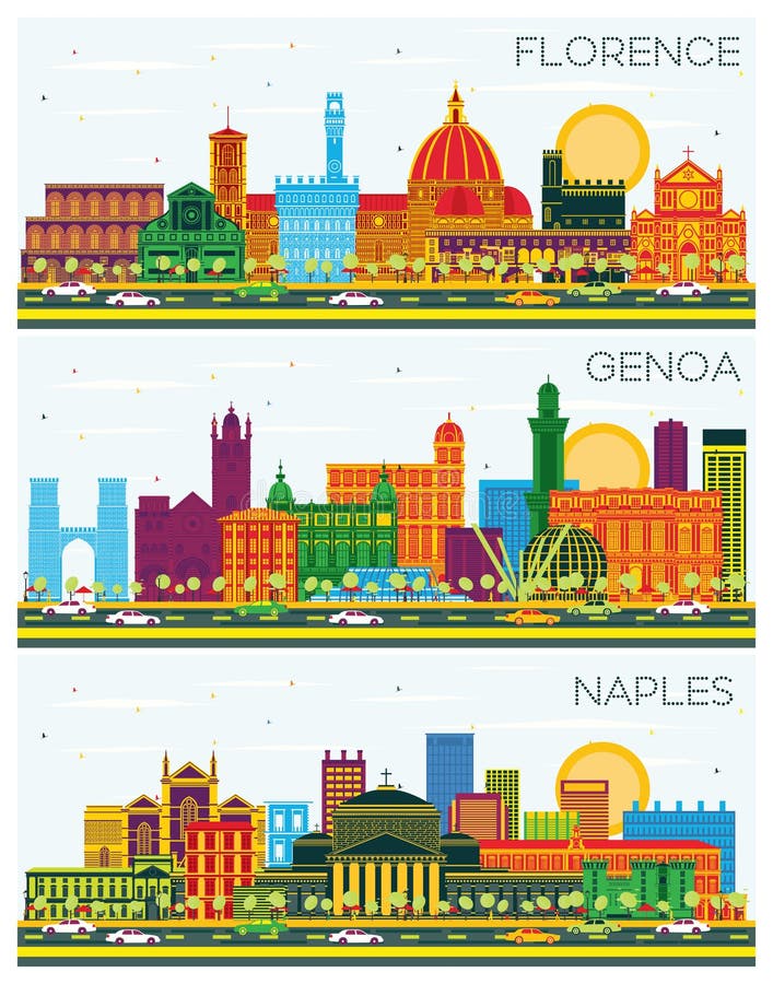 Florence Italy City, Florence Skyline Painting Illustration Stock ...