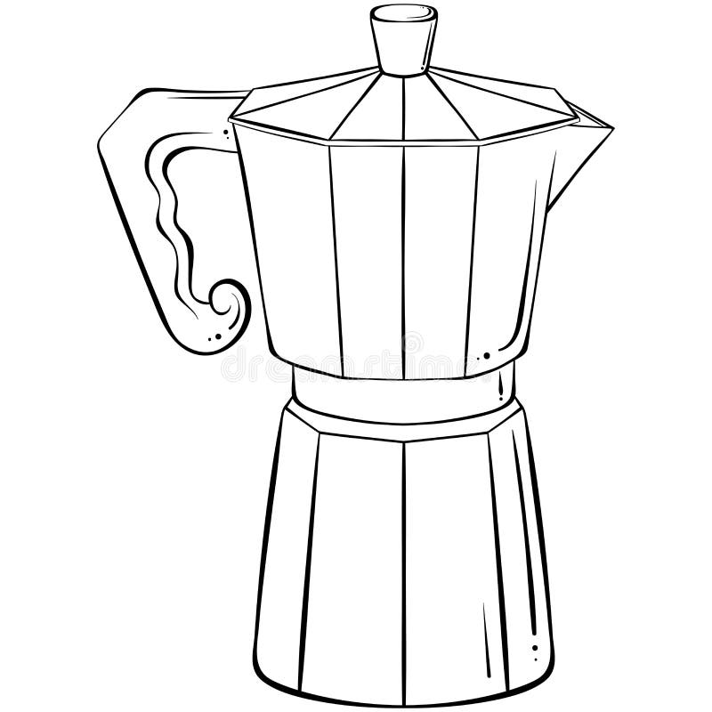 Mocha Coffee Machine Black White Stock Illustration 14719477