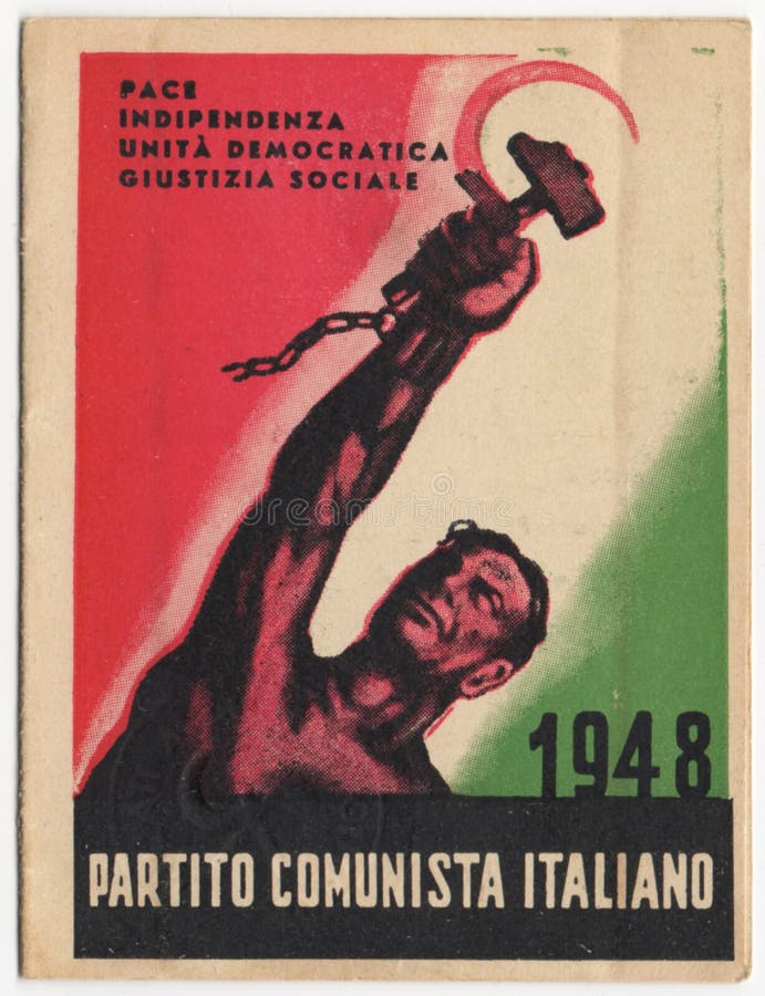 Italian Communist Party card, PCI, vintage 1948, historical document