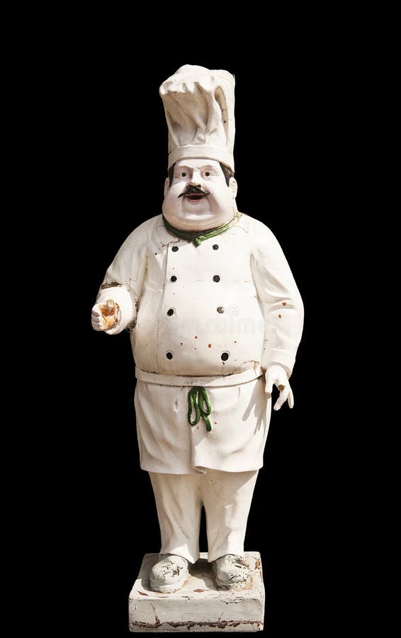 Italian chef statue stock image. Image of flowers, white 23489547