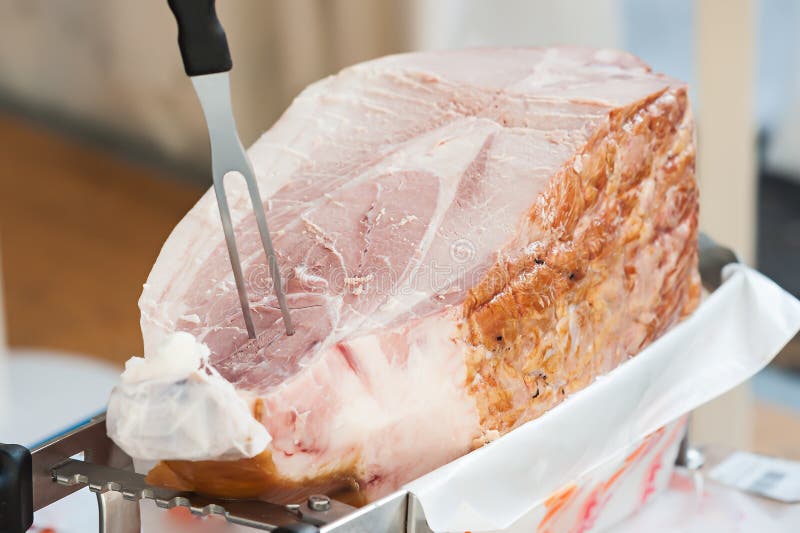 Italian Cooked Ham Ready To Be Sliced. Stock Photo Image of detail, meat 78547450