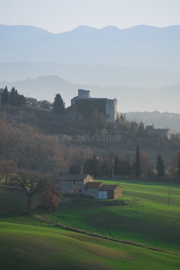 Italian Countryside Landscape with old farmland