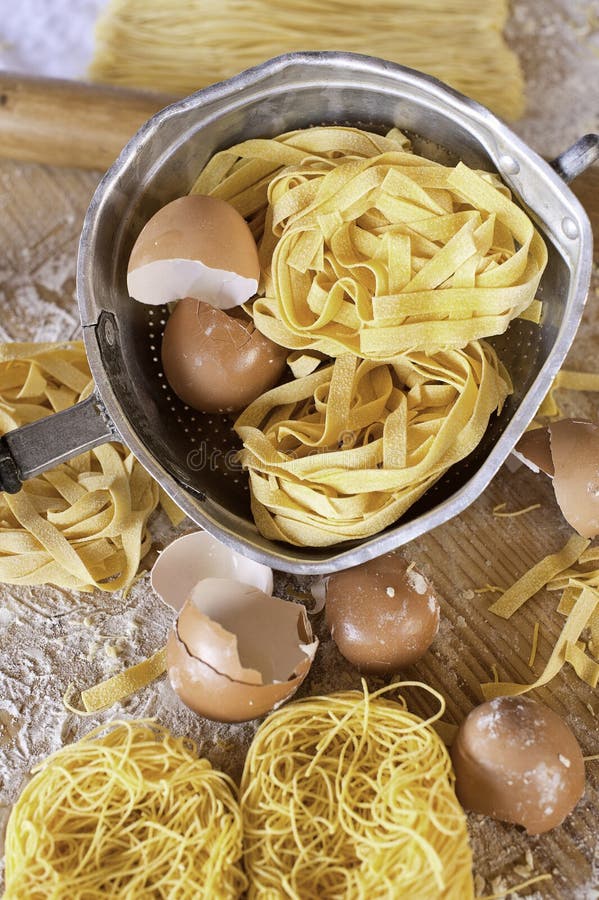 Italian Cuisine, Tagliatelle Egg Pasta Stock Photo Image of chitarra