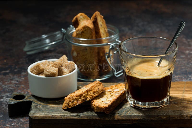 Italian Dessert, Espresso and Cantucci Cookies Stock Photo Image of cafe, aroma 100570272