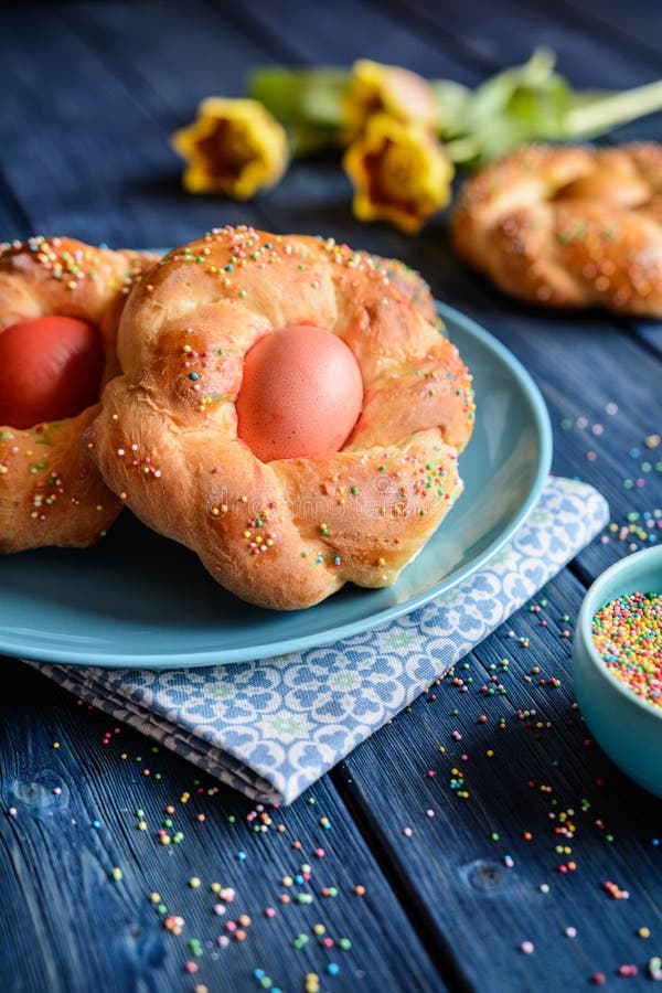 Italian Easter bread rings stock image. Image of baked 89401513