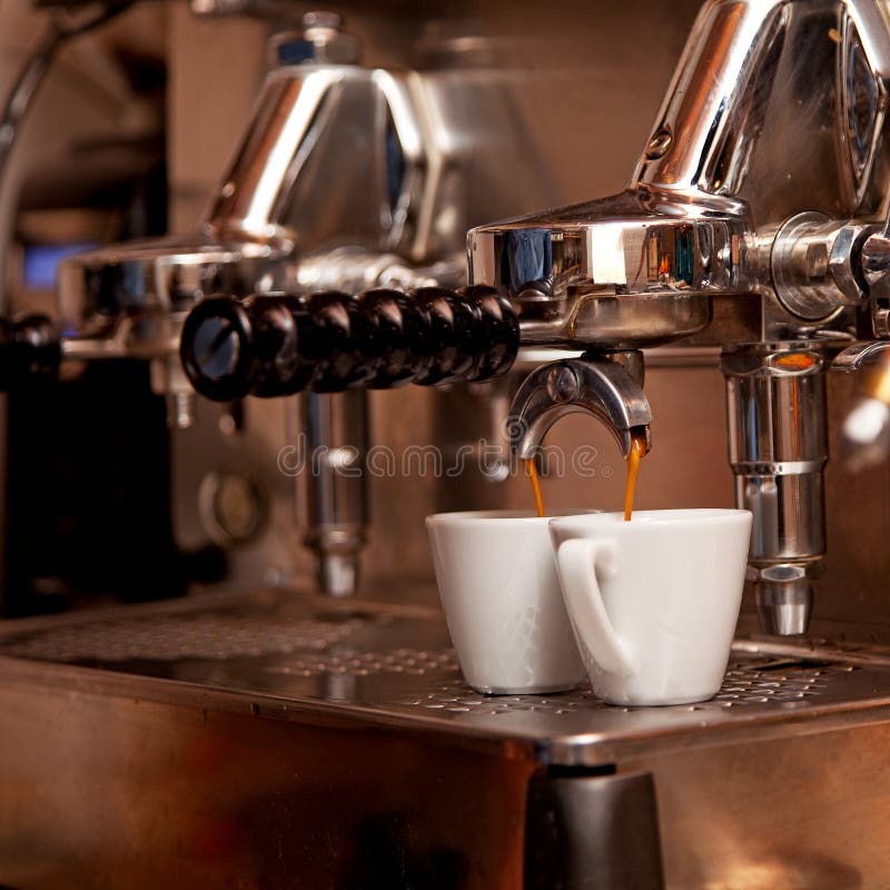Italian Expresso Machine with Two Cups Stock Photo Image of espresso