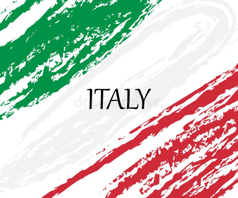 Italian Flag Painted with a Brush Stroke. Stock Vector - Illustration ...