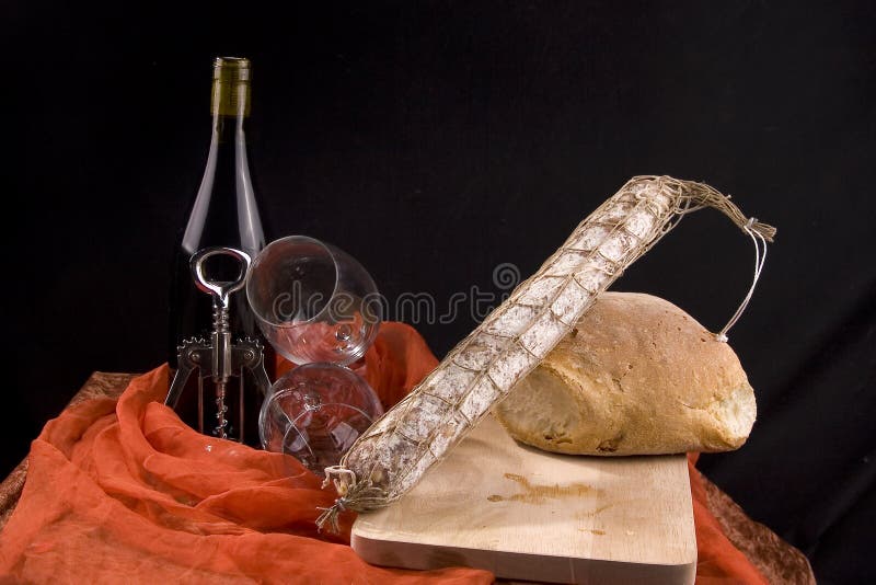 Italian food and wine stock photo. Image of beverage, links 4573058