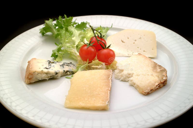 Italian food recipes, four kinds of italian cheese royalty free stock image