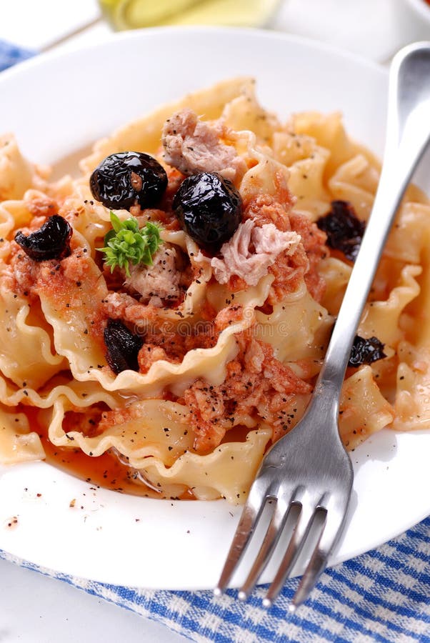 Italian Fusilli pasta with tuna