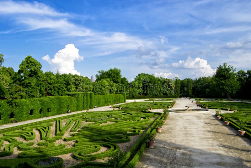 Italian gardens on the reggia di colorno - Parma - italy stock images Italian gardens on the reggia di colorno - Parma - italy stock images