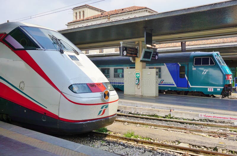 An Italian high speed train at the Venice station stock photo An Italian high speed train at the Venice station stock photo