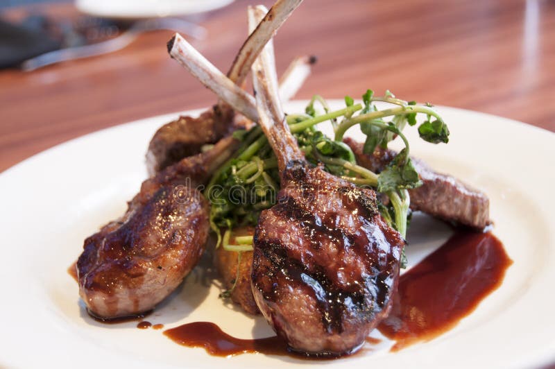 Italian lamb chops stock photo. Image of reduction, food 40026262