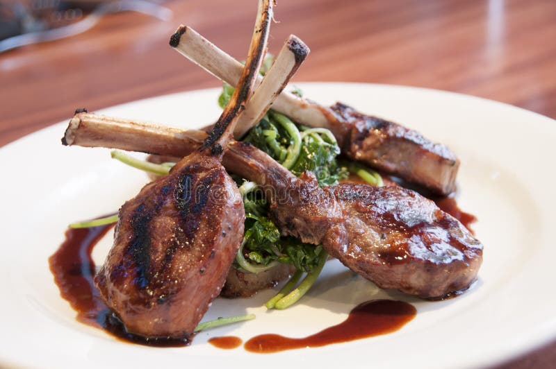 Italian lamb chops stock photo. Image of restaurant, balsamic 40026286