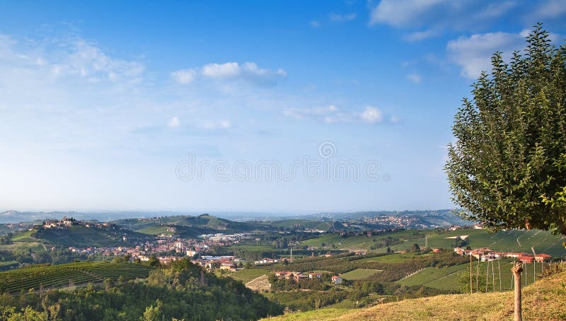 Italian Landscape. Hills of Piedmont royalty free stock images Italian Landscape. Hills of Piedmont royalty free stock images