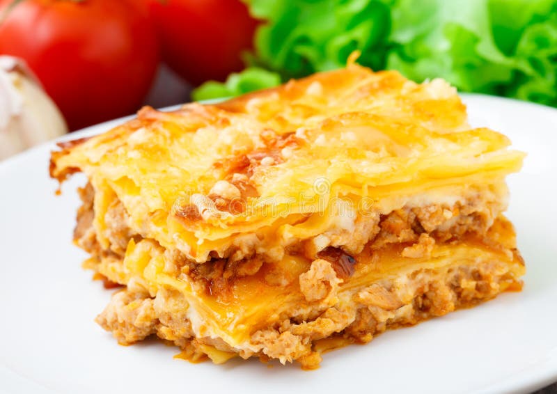 Italian lasagna on a plate stock photo. Image of noodle 36848912