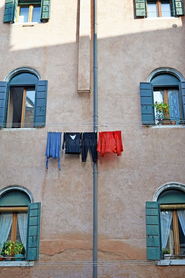 Italian laundry, Venice stock image. Image of colourful 61831611