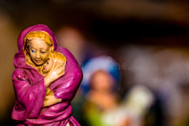 Italian Nativity, Parts of the Main Scene Stock Image Image of