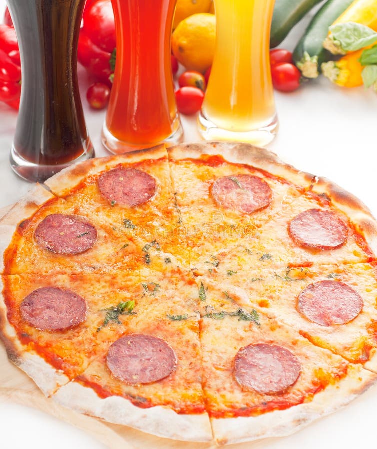Italian Original Thin Crust Pizza Stock Image Image of gourmet