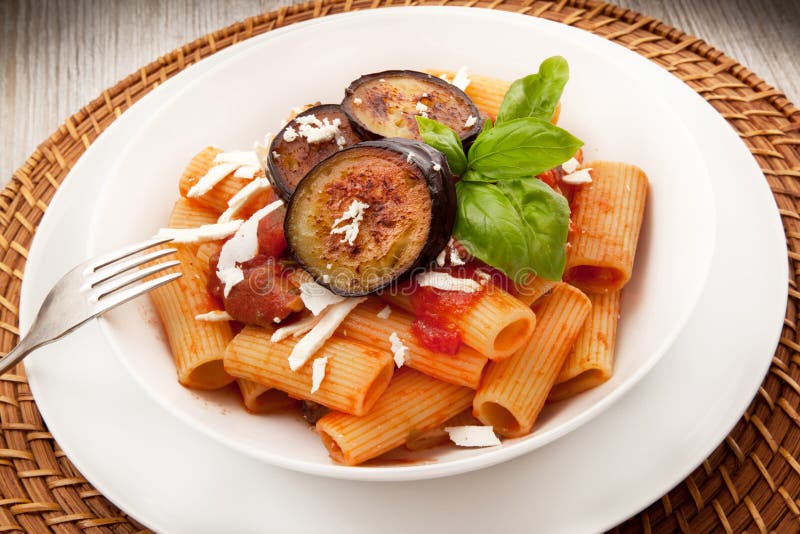 Italian pasta alla Norma stock image. Image of food, original 99999347