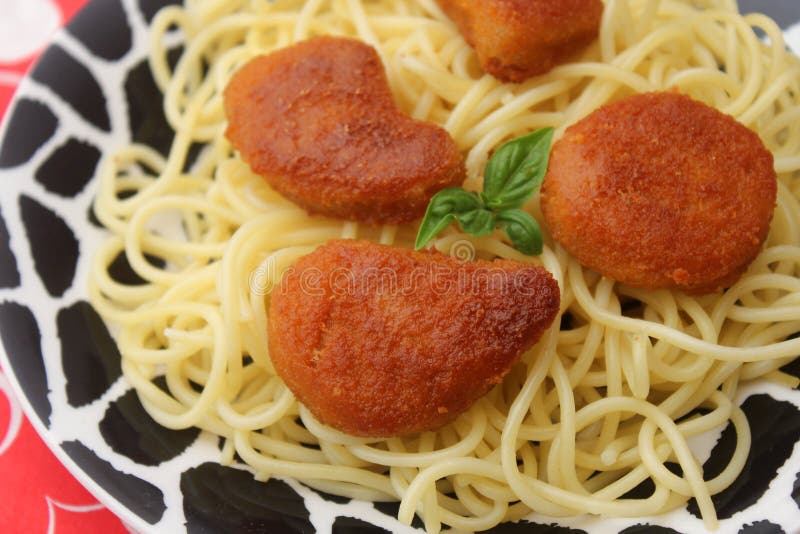 Italian Pasta with Chicken Nuggets Stock Photo - Image of pasta ...