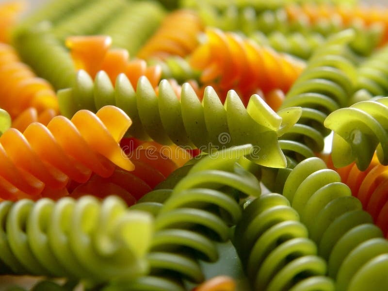 Italian pasta fusilli red and green 3