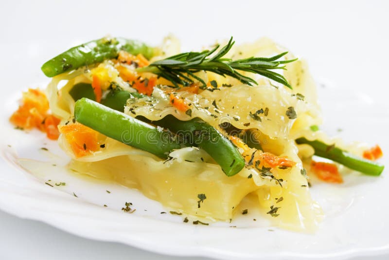 Italian Pasta with Green Beans and Carrot Stock Photo Image of bean