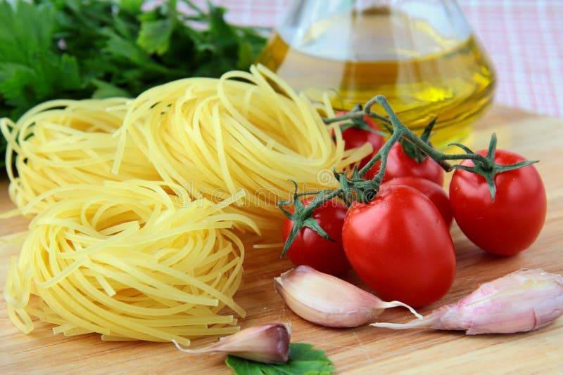 Italian Pasta, Olive Oil and Tomatoes Stock Image Image of ingredient