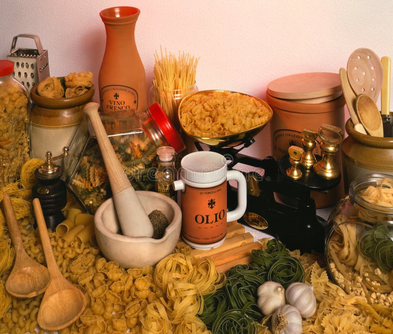 Italian Cooking - Ingredients Stock Photo - Image of menu, pasta: 19195292