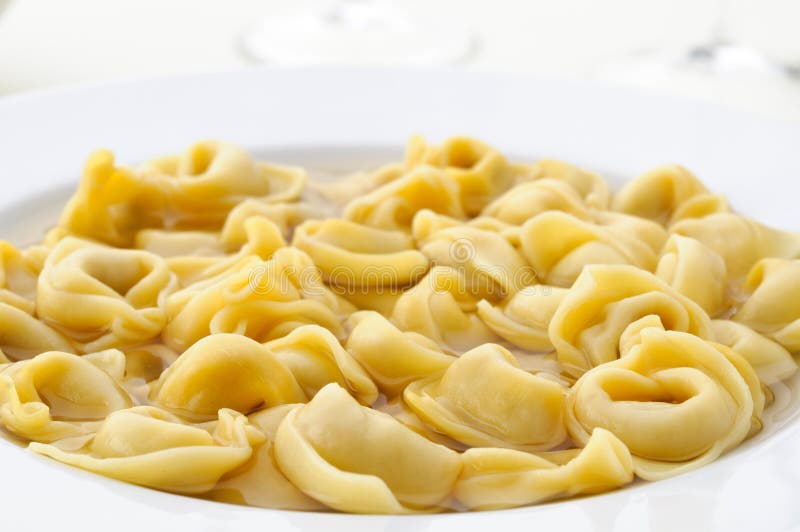 Italian Pasta ,tortellini in Broth, Closeup Stock Photo Image of