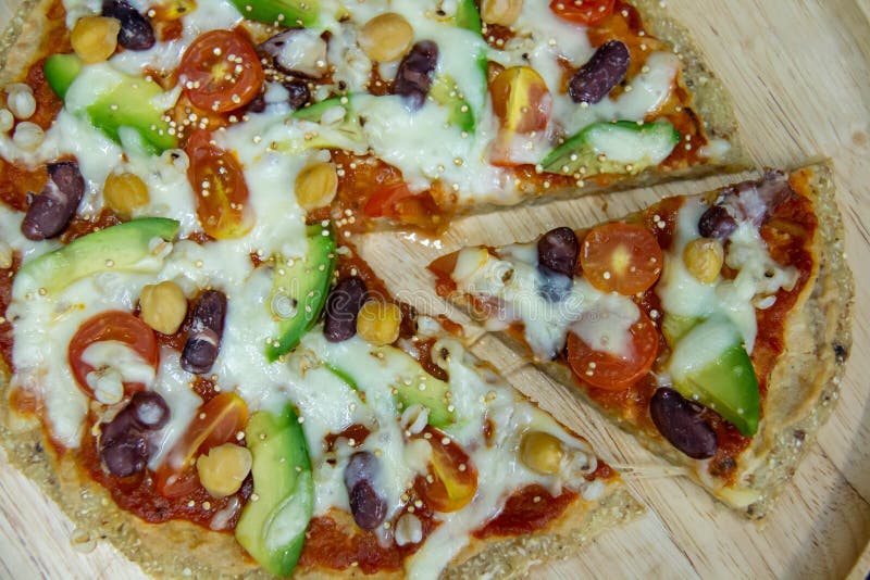 Italian Pizza, Vegetables, Ingredients Background. Pizza is Cooking in