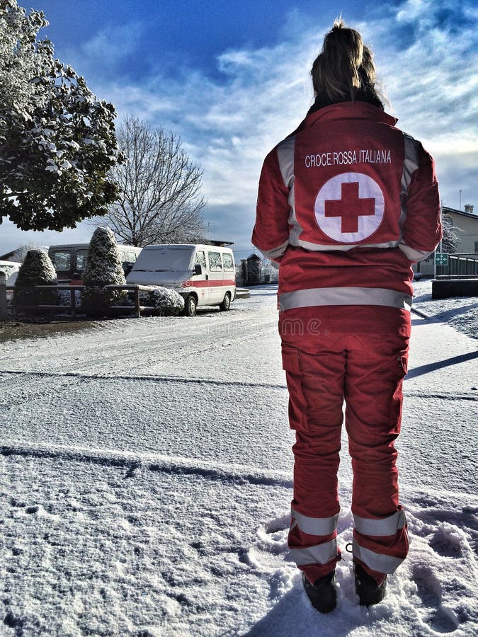 Italian Red Cross volunteer.