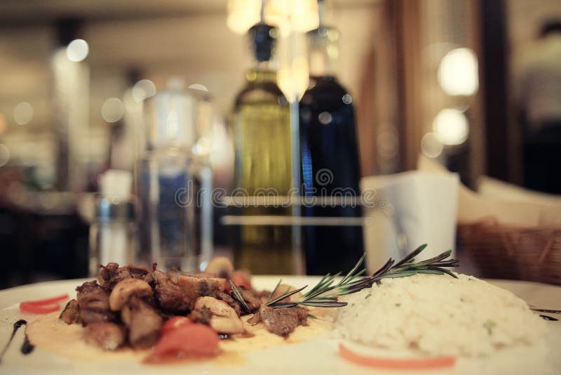 Italian Restaurant with Serving Table Stock Photo Image of meal
