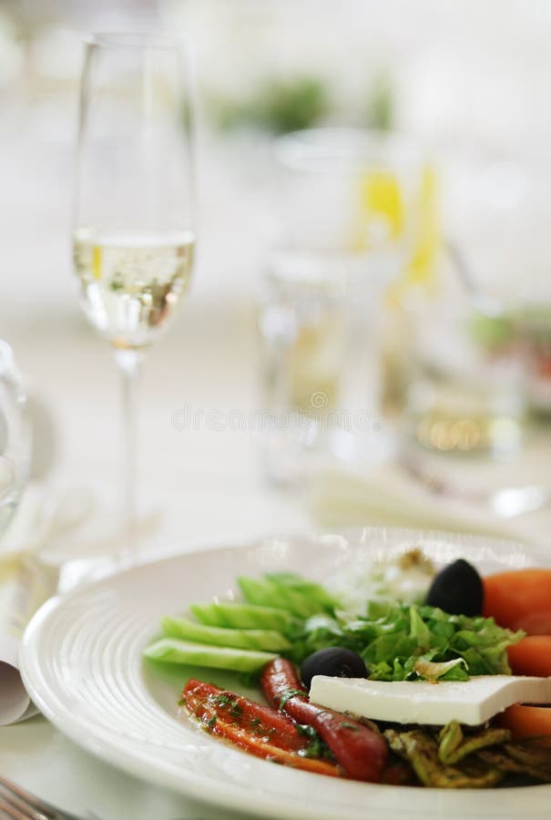 Italian Salad with Mozzarella Cheese Stock Photo - Image of feast ...
