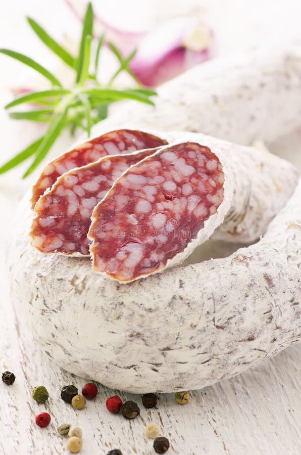 Italian salami stock photo. Image of garlic, meat, dried 26963392