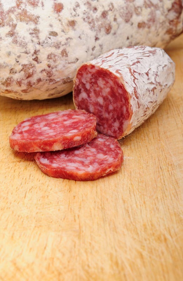 Italian salami stock photo. Image of board, chopped, horizontal 27611158