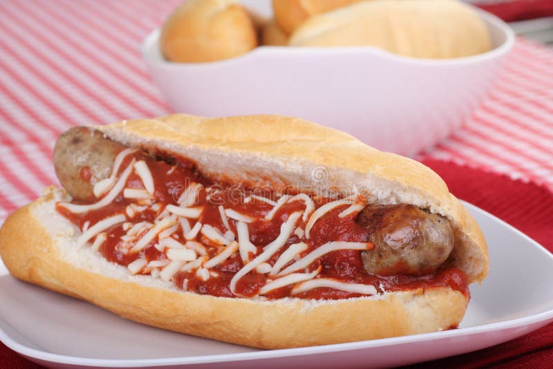 Italian Sausage Sandwich stock photo. Image of tomato 16590432