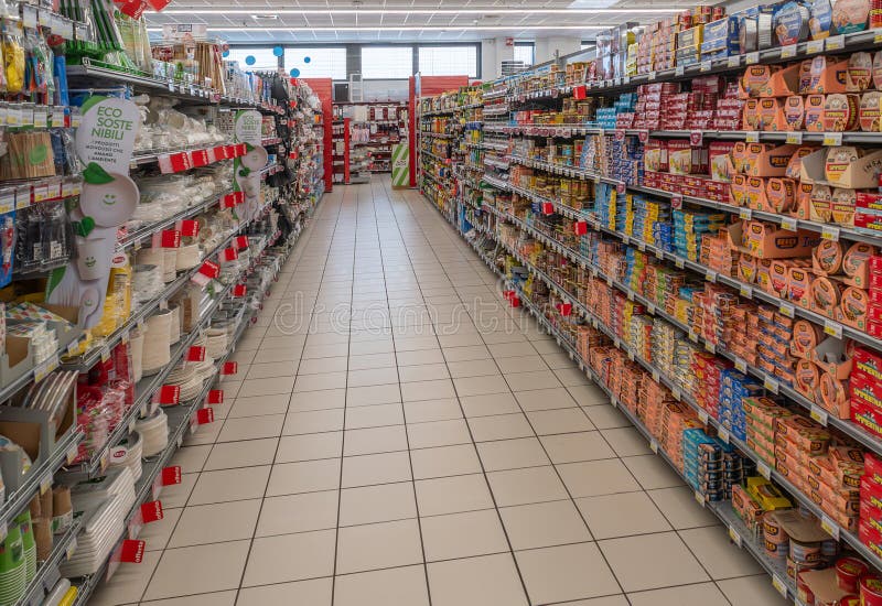 A Super Market Meat Section Aisle Stock Photo, Picture and Royalty