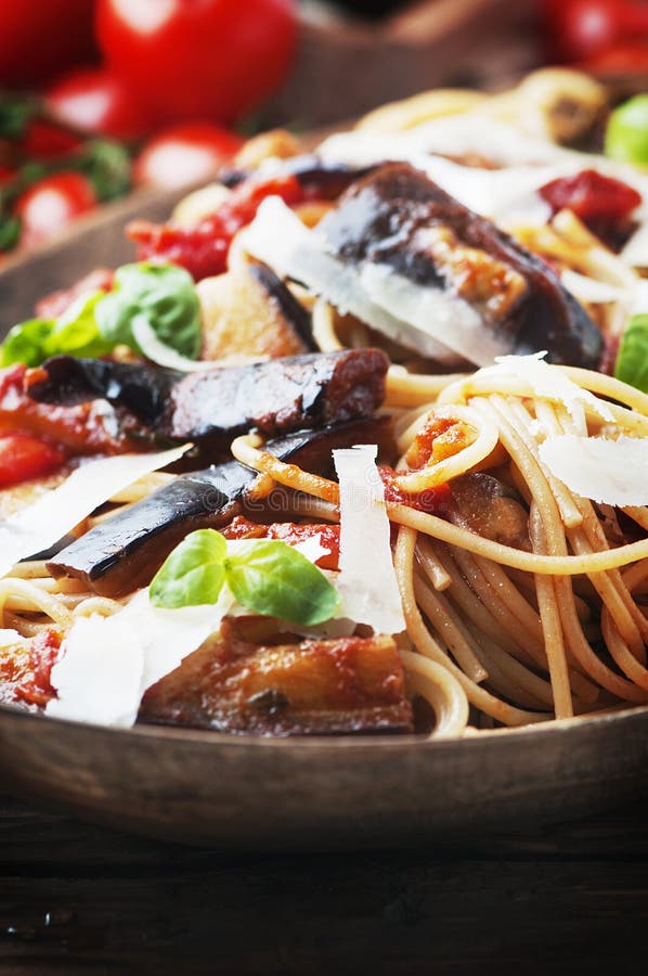 Italian Traditional Pasta Alla Norma Stock Photo Image of natural