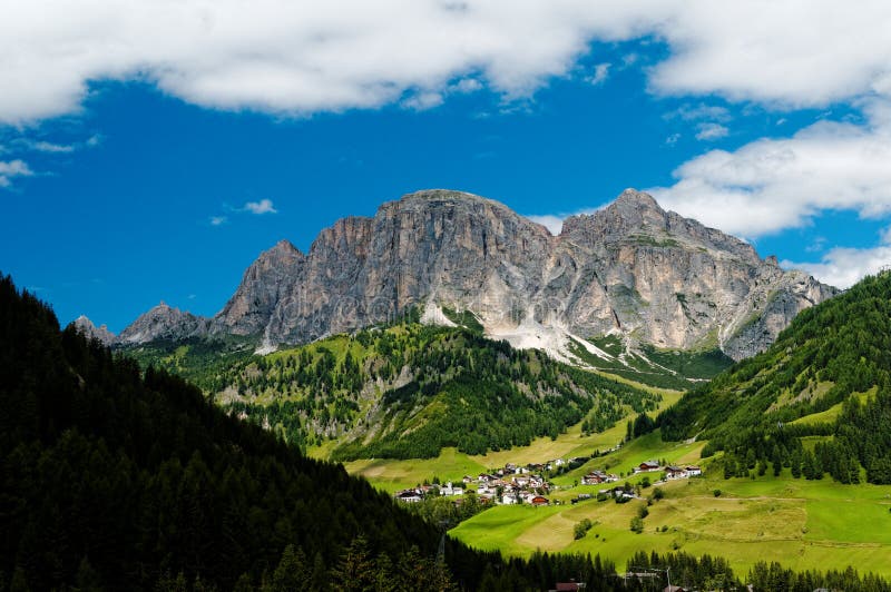 Italian village in the Dolomite Alps royalty free stock images Italian village in the Dolomite Alps royalty free stock images