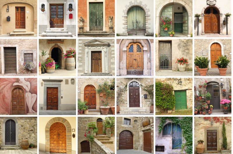 Italian Vintage Doors Collection Stock Image Image of apartment