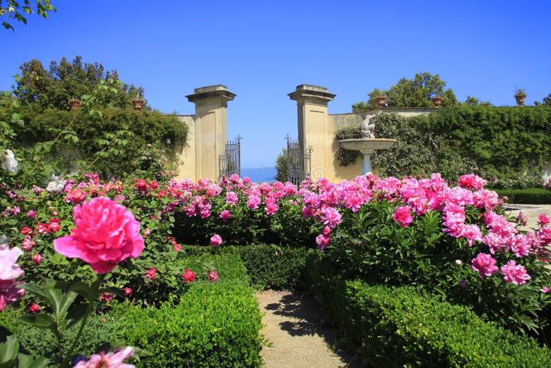 Italien, Florenz, BoboliGarten Redaktionelles Bild Bild von sonnig