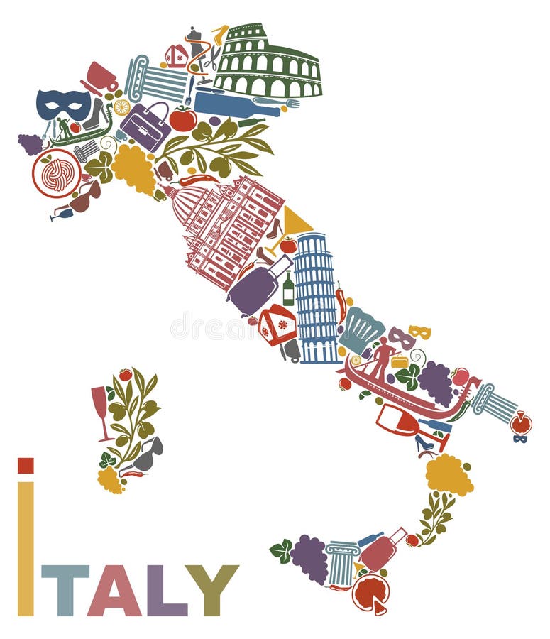Italien-Karte vektor abbildung Italien-Karte vektor abbildung
