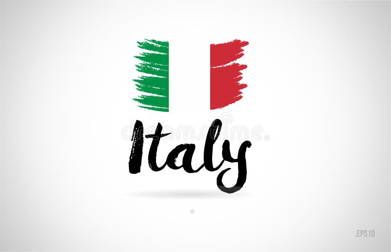 Italienische flagge mit pinsel gemalt
